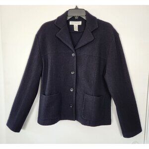 Vintage Jones New York Women's 100% Merino Wool Button Up Sweater W Pockets, Med